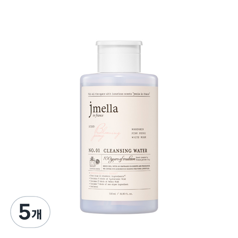제이멜라 인 프랑스 블루밍 피오니 클렌징 워터, 500ml, 5개