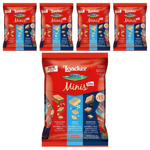 로아커 웨하스 미니스 믹스, 150g, 5개