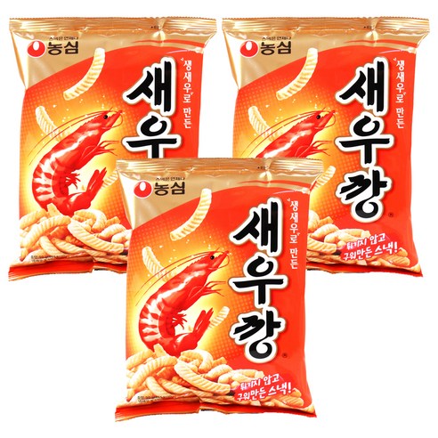 농심 새우깡, 90g, 3개