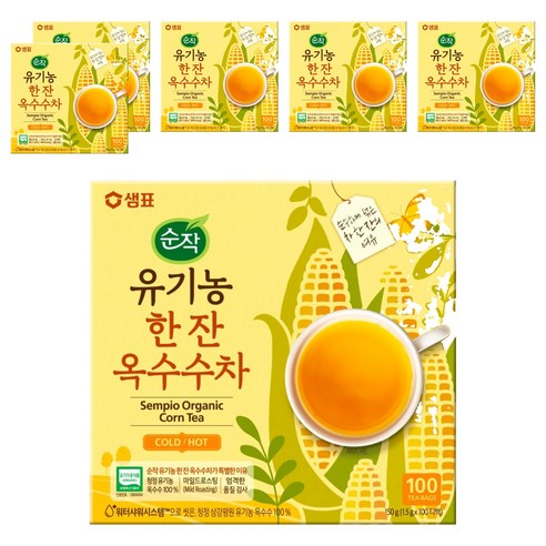 순작 유기농 한 잔 옥수수차, 1.5g, 100개입, 6개