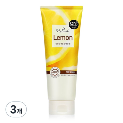 온더바디 더 내추럴 레몬 산뜻한 클렌징 폼, 200g, 2개