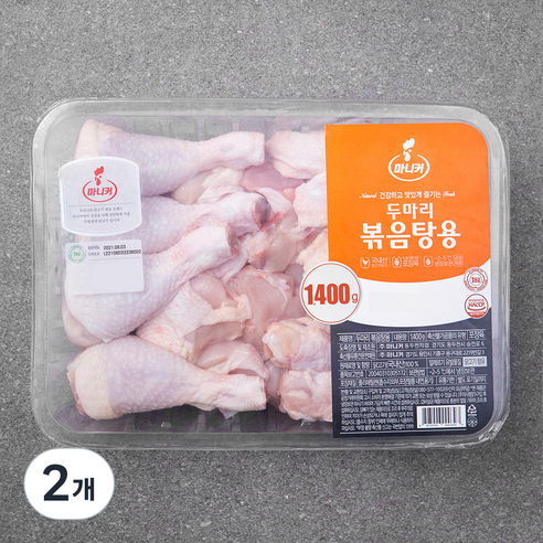 마니커 두마리 닭볶음탕용 닭고기 (냉장), 1400g, 2개
