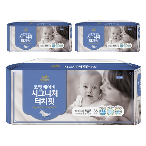 코멧 시그니처 터치핏 팬티형 기저귀 남여공용 대형, 108매
