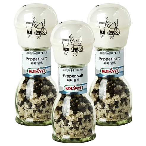 코타니 페퍼 솔트 그라인더, 65g, 3개