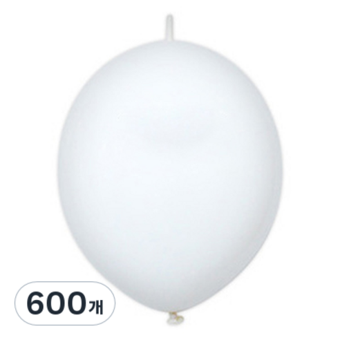 PartyClub 스탠다드 링커룬 풍선 15cm, 화이트, 600개