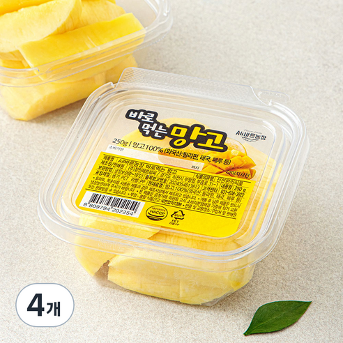 All바른농장 바로먹는 망고, 250g, 4개