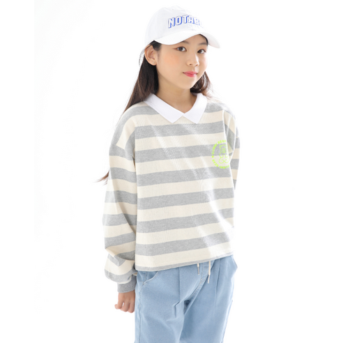 Junior 時尚 女孩 服裝 上衣 領 T卹 女孩 女孩 初中