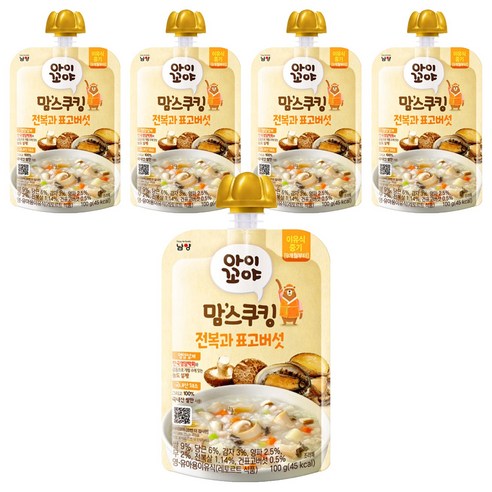 아이꼬야 맘스쿠킹 레토르트 이유식, 전복과 표고버섯, 100g, 5개