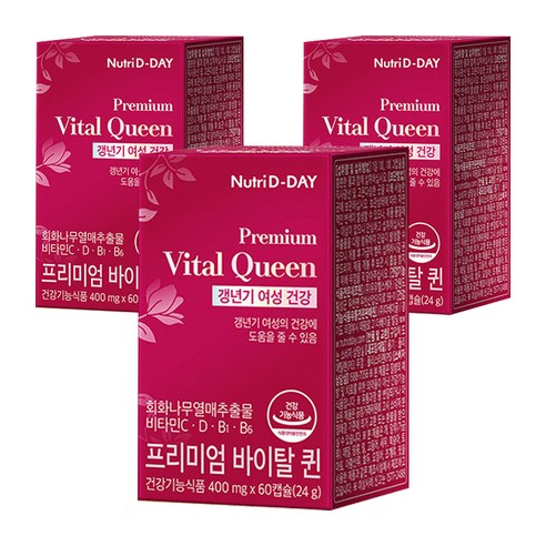 뉴트리디데이 프리미엄 바이탈 퀸 갱년기 영양제 24g, 60정, 3개