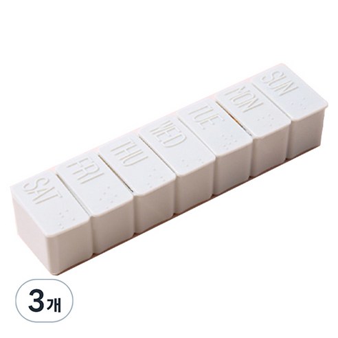 새봄리빙 휴대용 7칸 약통 그레이, 3개