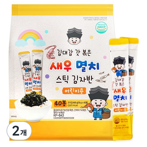 김대감 어린이용 새우멸치 스틱김자반, 400g, 2개