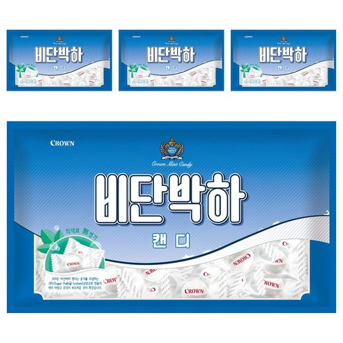 크라운 비단 박하 캔디, 740g, 4개