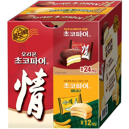 오리온초코파이 기본 39g x 24p + 바나나 37g x 12p 콤보팩, 1.38kg, 1세트