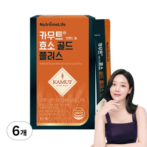 뉴트리원 카무트 브랜드 밀 효소 골드 플러스, 90g, 6개