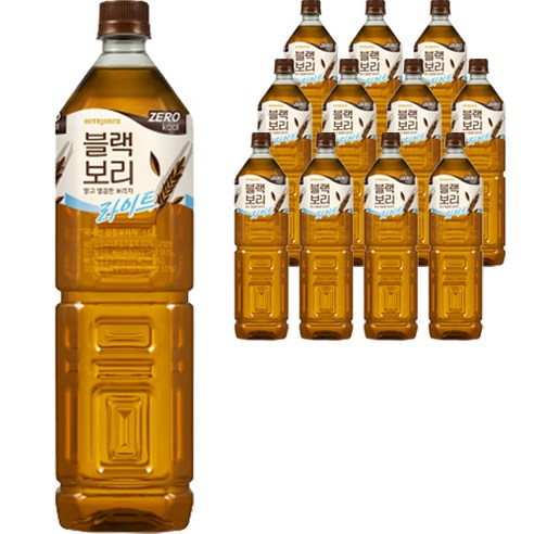 하이트진로 블랙보리라이트 제로칼로리, 12개, 1.5L