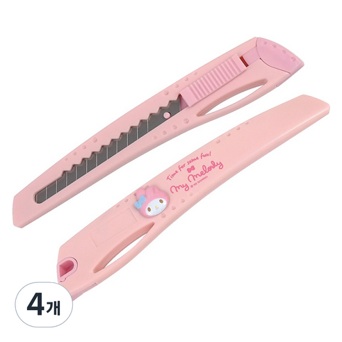 바이하츠 마이멜로디 컷터칼 소, 4개, 연핑크