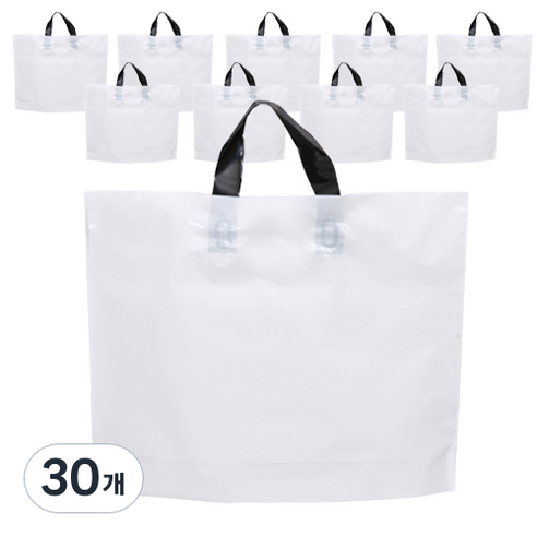 리빙앤도 휴대용 PE 의류 마트 쇼핑백 M, 크림, 30개