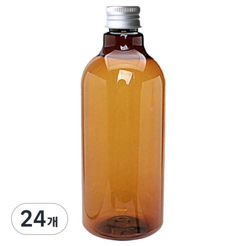 병도매닷컴 DN500 갈색 음료용기 알루미늄 실버캡, 500ml, 24개
