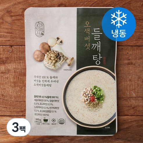 지리산처럼 오색버섯 들깨탕 1~2인분 (냉동), 500g, 3팩