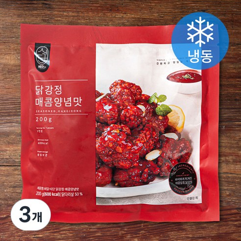 허닭 식단 닭강정 매콤양념맛 (냉동), 200g, 3개