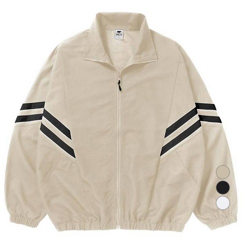 엠씨티 남녀공용 더블라인 오버핏 바람막이 자켓