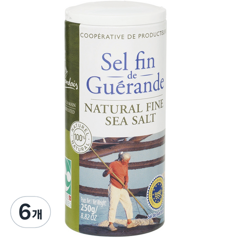 르게랑데 토판 가는 천일염, 250g, 6개