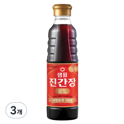 샘표 진간장 골드, 500ml, 3개