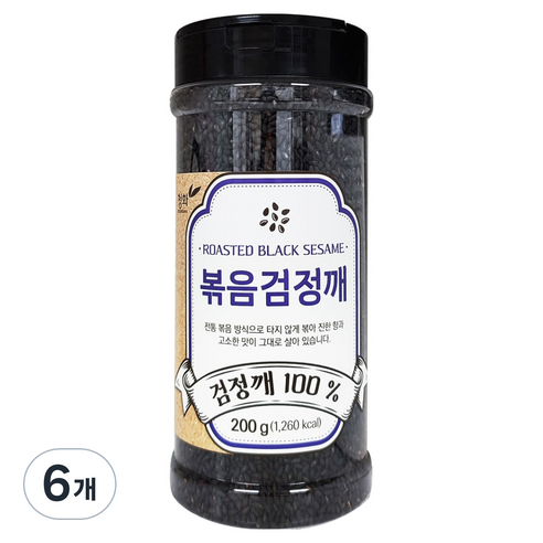 청화 볶음검정깨 100%, 200g, 6개