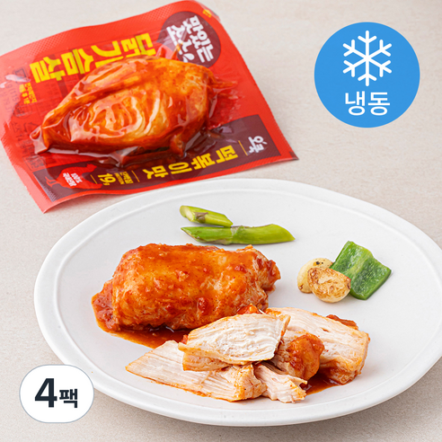오쿡 맛있는 소스 닭가슴살 떡볶이맛 (냉동), 100g, 4팩