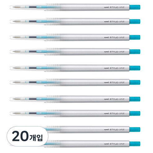 미쓰비시 스타일핏트 단색펜 0.28mm UMN-139, 스카이블루, 20개입