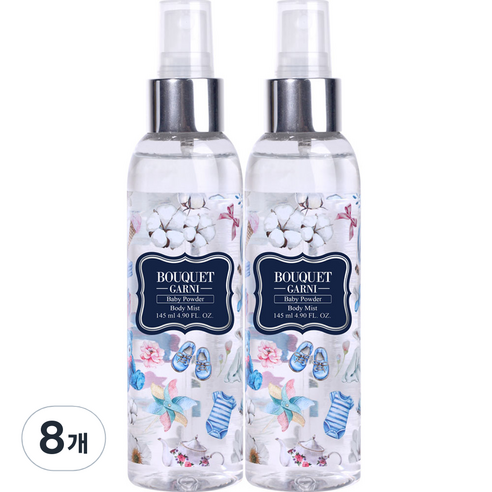 부케가르니 바디미스트 베이비파우더향, 145ml, 8개