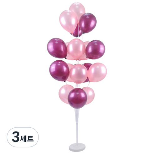 파티쇼 풍선 20p + 꽂이 장식 스틱 19p 세트 160cm, 발렌타인파티, 3세트