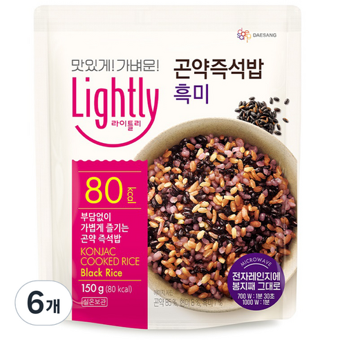 라이틀리 곤약즉석밥 흑미, 150g, 3개