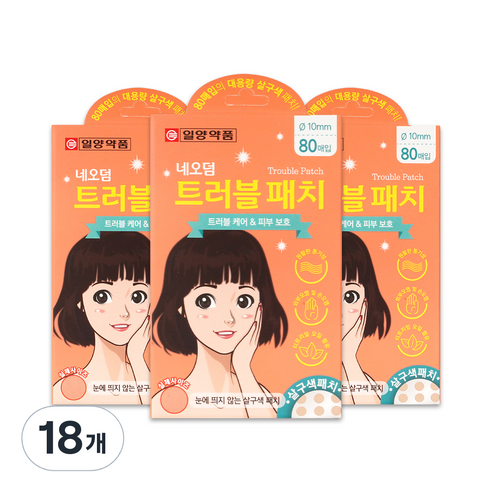 일양약품 네오덤 트러블 패치 원형 살구색, 80개입, 18개