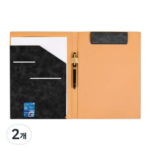 알로데 프리미엄 A4 마그넷 클립보드, TYPE 01 블랙 기본, 2개