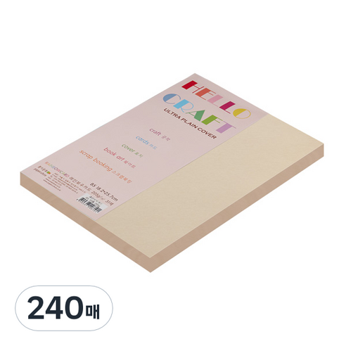 종이문화 친환경색지 레인보우카드 No.3 베이지, B5, 240매