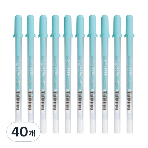 SAKURA 겔리롤 수플레 젤잉크펜 0.8mm, 그린, 40개