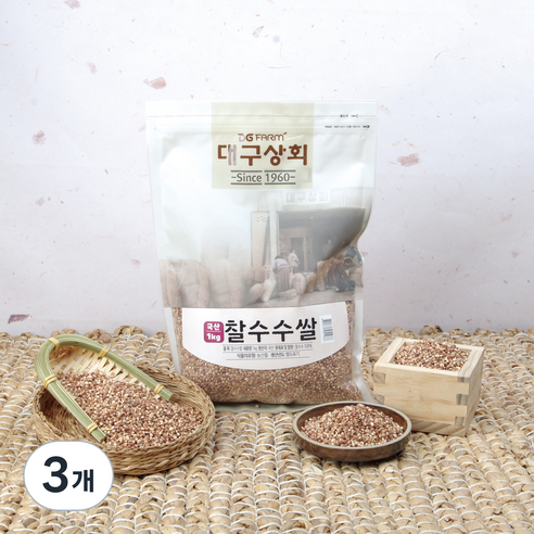 대구상회 국내산 찰수수쌀, 1kg, 3개