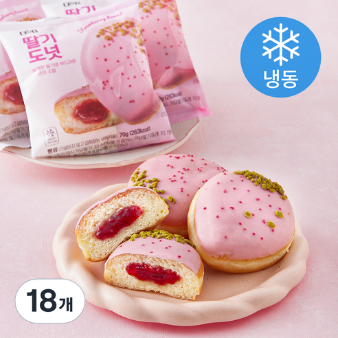 디엔비 딸기도넛 (냉동), 70g, 18개, 1개입