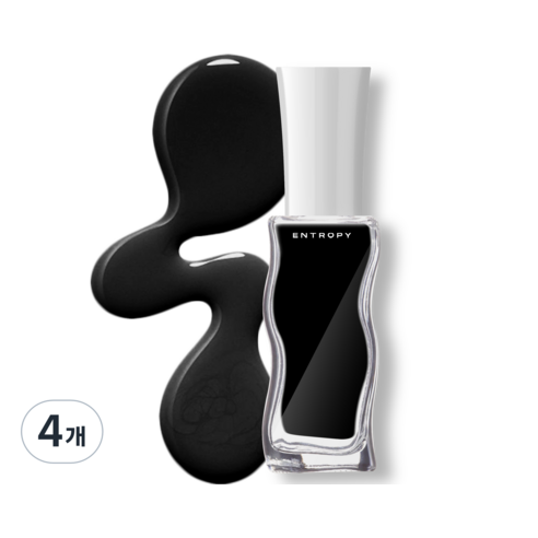 엔트로피메이크업 필 오프 네일, 롱블랙, 10ml, 4개