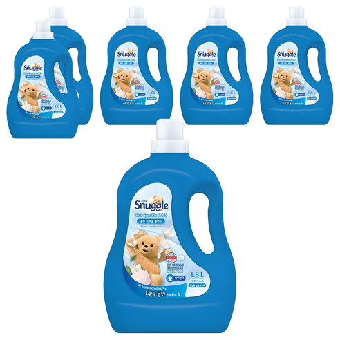 스너글 섬유유연제 블루스파클 플러스, 1.8L, 6개