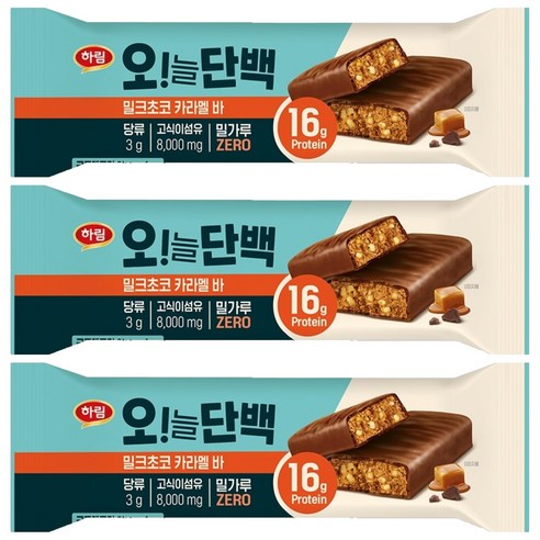 하림 오!늘단백 밀크초코 카라멜 바, 48g, 6개