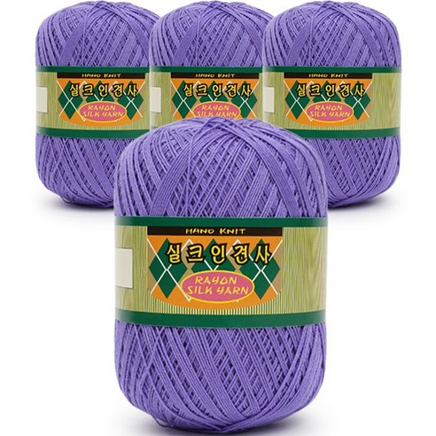 필립섬유 쎄비 실크 인견사 뜨개실 90g x 4p, 846 라벤더, 4개