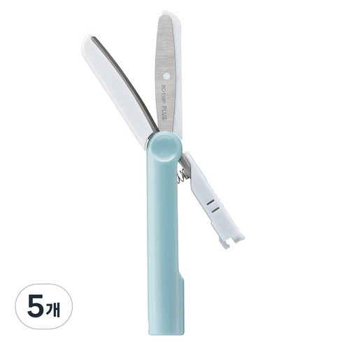 플러스 트위기 캡리스 쪽 가위 SC-110P, 블루, 5개