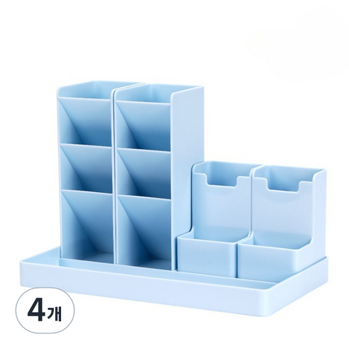 퍼즈생활건강 DIY 아이디어 책상 수납 정리함, 블루, 4개