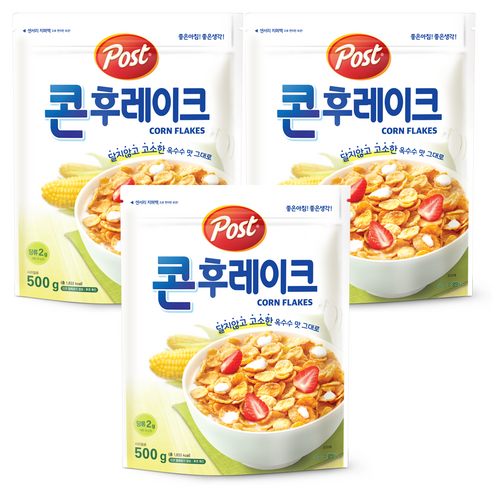 포스트 콘후레이크 시리얼, 500g, 3개