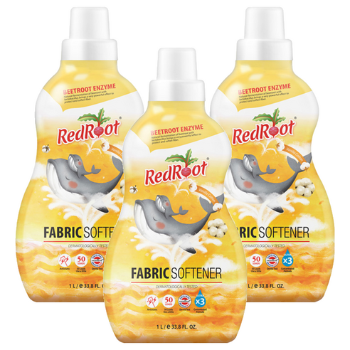 레드루트 유아 섬유유연제 바닐라코튼향 플러스 본품, 3개, 1L