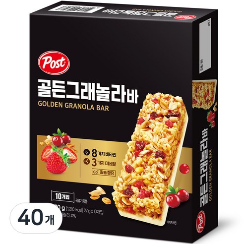 포스트 골든 그래놀라 밀크바, 270g, 4개