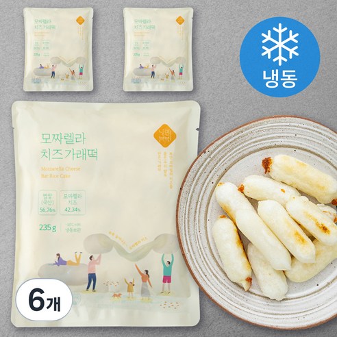 낭만부부 모짜렐라 치즈 가래떡 (냉동), 235g, 6개