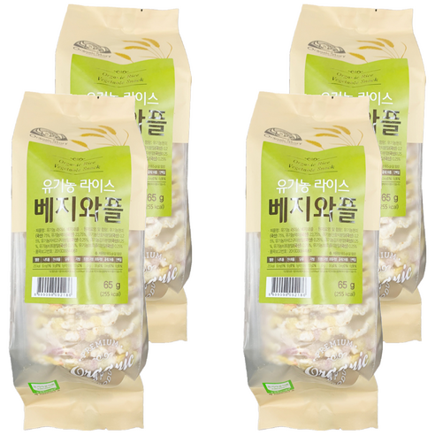 OrganicStory 유기농 라이스 베지와플 야채맛, 65g, 4개